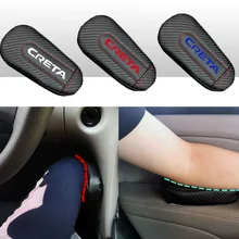 Для hyundai Creta 1 шт., карбоновая кожа, авто подушка для ног, наколенник, Автомобильный Дверной рычаг, автомобильные аксессуары, защита для автомобиля