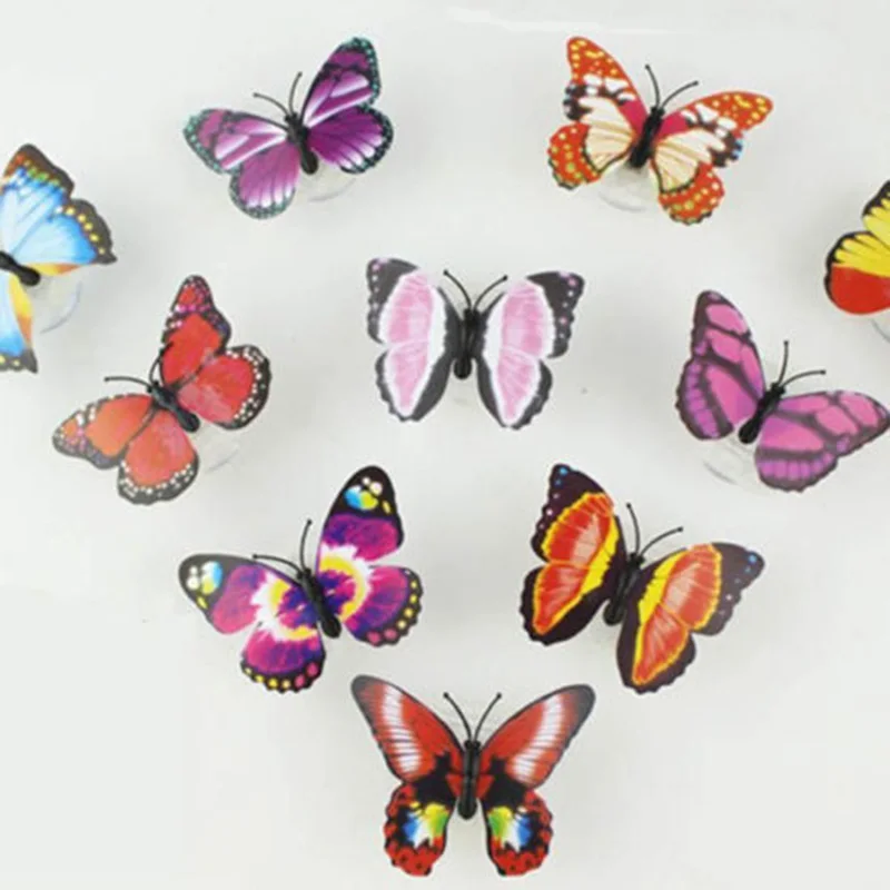 4pcs Butterfly Colorful Small Night Light Butterfly-shaped Led Light Doll Night Light Toys