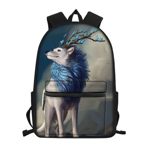 HaoYun детский маленький холщовый рюкзак "Fantasy Wolf" узор школьные сумки Kawaii Animal Prnts детские дорожные рюкзаки - Color: CDWX3752Z58