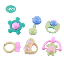 

6Pcs/set Baby Teether Rattles Newborn Baby Toy Hand Bell combination Toys For Newborns Gift For Children