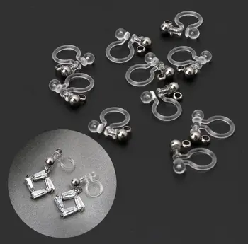 

10Pcs Invisible Clip on Earring Converter Allergy-Free Resin Non Pierced Earring