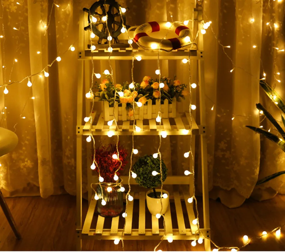 AC 220 В 10 м 20 м 30 м 50 м Водонепроницаемый Открытый Сказочный шар гирлянды светодиодный светильник для рождественской елки свадебные украшения праздника