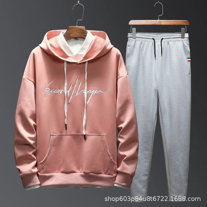

2019 Autumn And Winter Handsome Printed Simple Trend Hong Kong Style Loose-Fit Front English Lettered Embroidery zhang wei yi Se