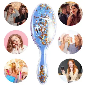 

New Fashion Cute Cartoon Sequined Quicksand Air Cushion For Women Massage Anti-static Styling Comb Tools Hair Airbag Combs S6Y9