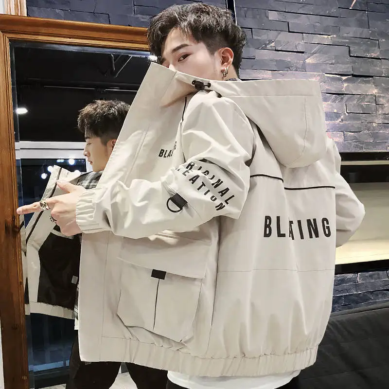 

Mens Casual Solid Hoodie Jacket 2019 New Autumn Hip Hop Clothes Men's Hooded Windbreaker Coat Male Outwear Hoodie Streetwear