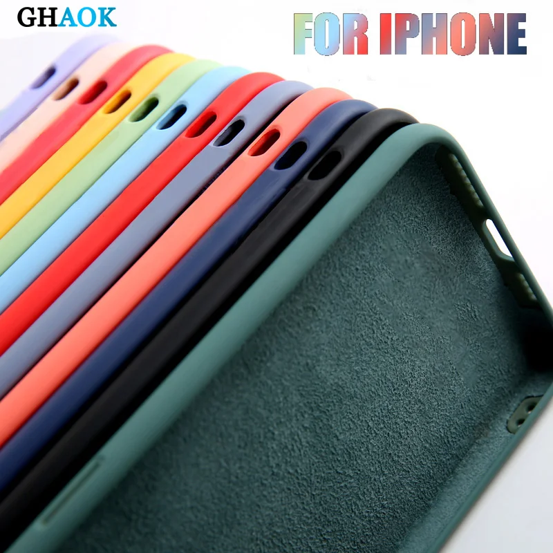 Оригинальный Роскошный чехол из жидкого силикона для Apple iPhone XR X XS MAX SE 2020 11 Pro Max 7 8 6