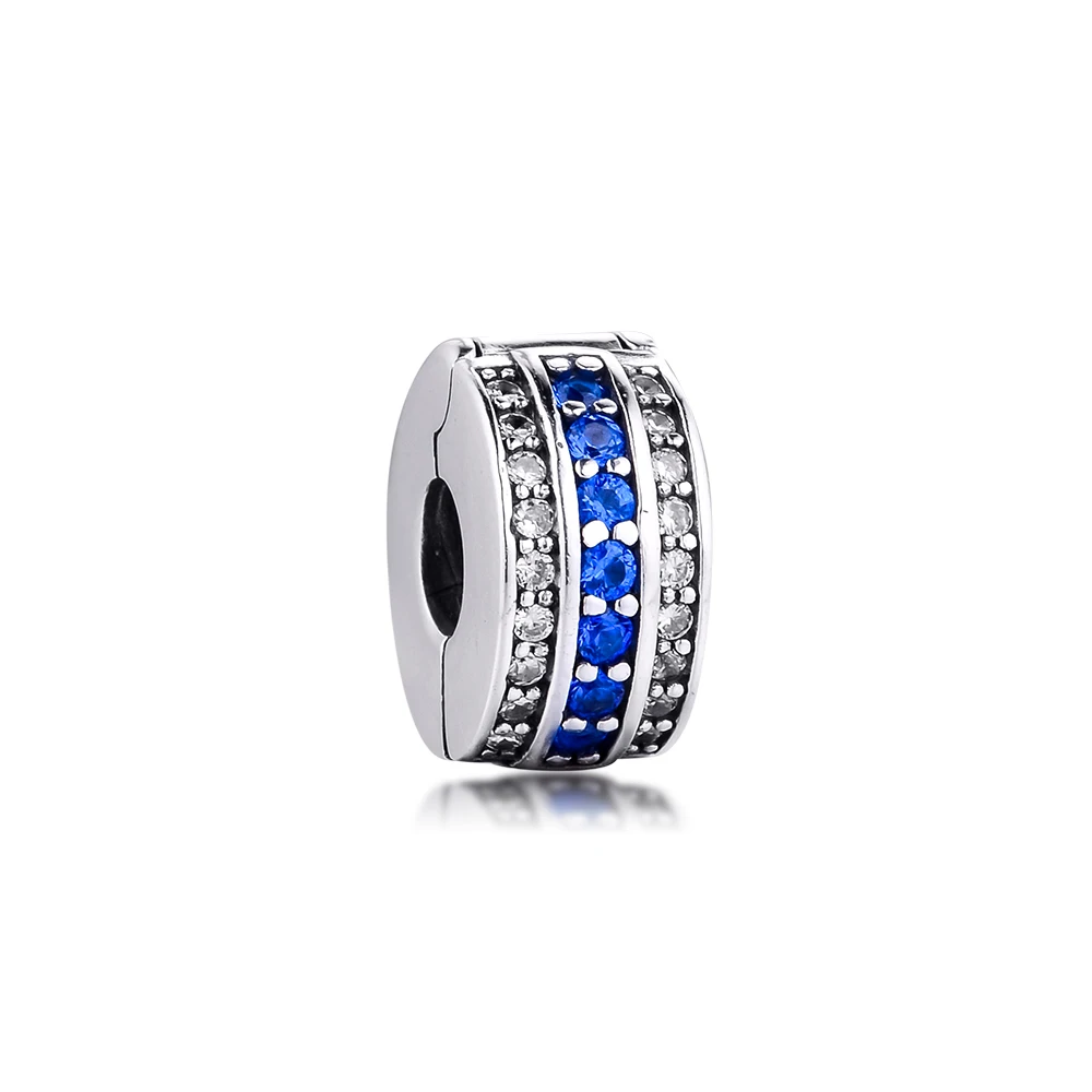 

Shiny blue Clip Beads Female Charm DIY for Charms Bracelets Mother 2020 New Summer women clip