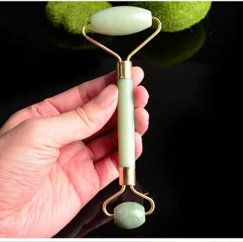 

Double Head Green Jade Roller Facial Roller Face Massager Slimming Face Neck lift masajeador Facial Massage Stone Beauty Care