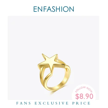 

ENFASHION Star Rings For Women Trendy Stainless Steel Geometric Ring Personality Fashion Jewelry 2020 Wholesale Bague R204045