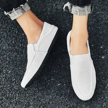 1 пара мужская повседневная обувь без шнуровки легкая дышащая противоскользящая обувь для вождения путешествия N66