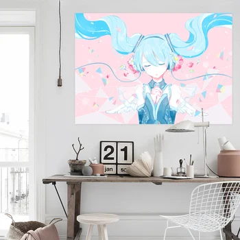 

[Self-Adhesive] 3D Hatsune Miku 426 Japan Anime Wall Stickers Mural Decal Wall Murals AJ WALLPAPER Belly