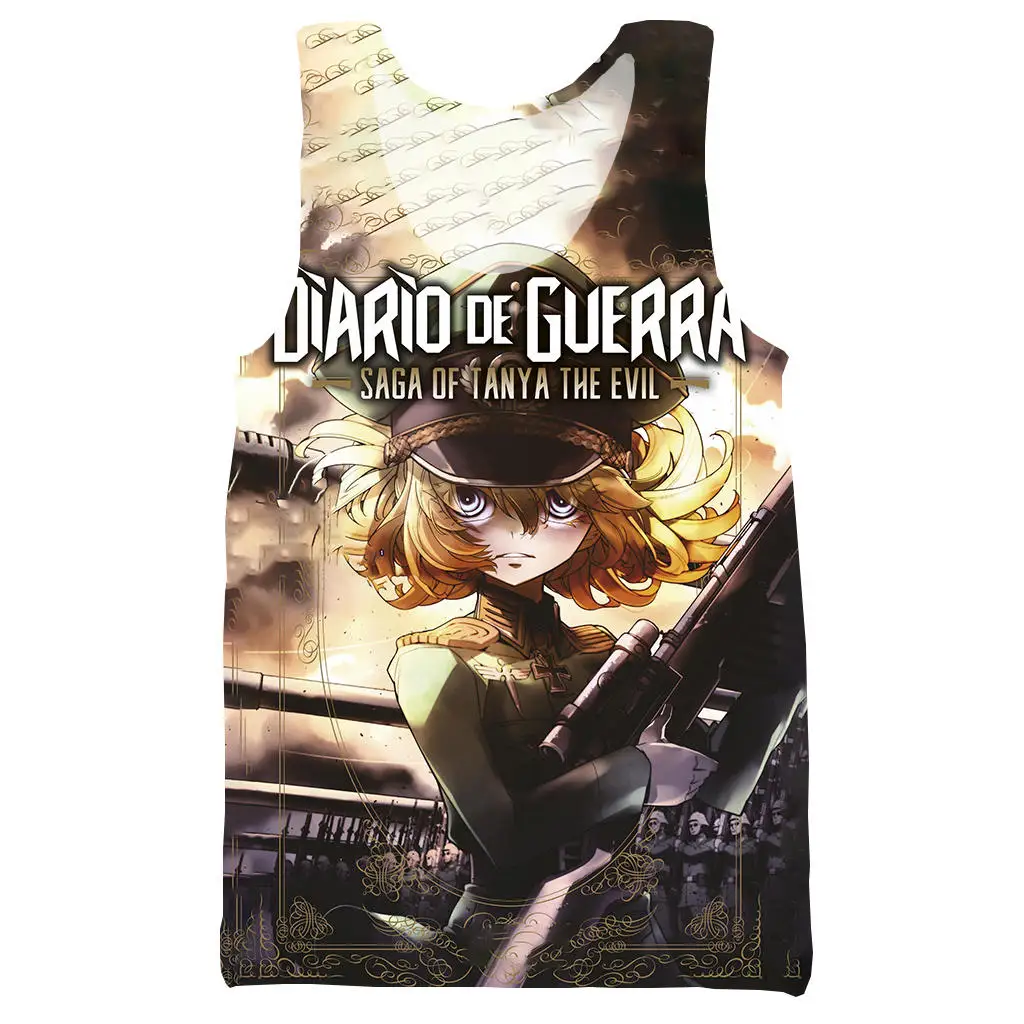 Youjo Senki Saga of Tanya the Evil 3D Печатный Топ на бретелях для мужчин модный летний топ на бретелях для работы Мужские Женские топы