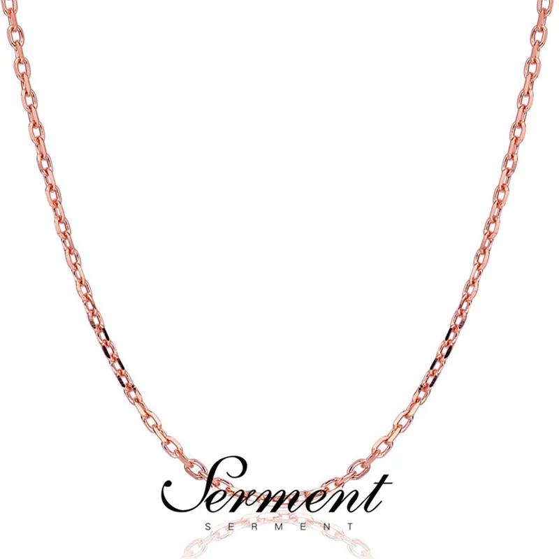 

SERMENT Rose Gold Necklace Cross Chain Korean Style Fashion Jewelry O-Chain For Women Man Fashion Accessories Necklace