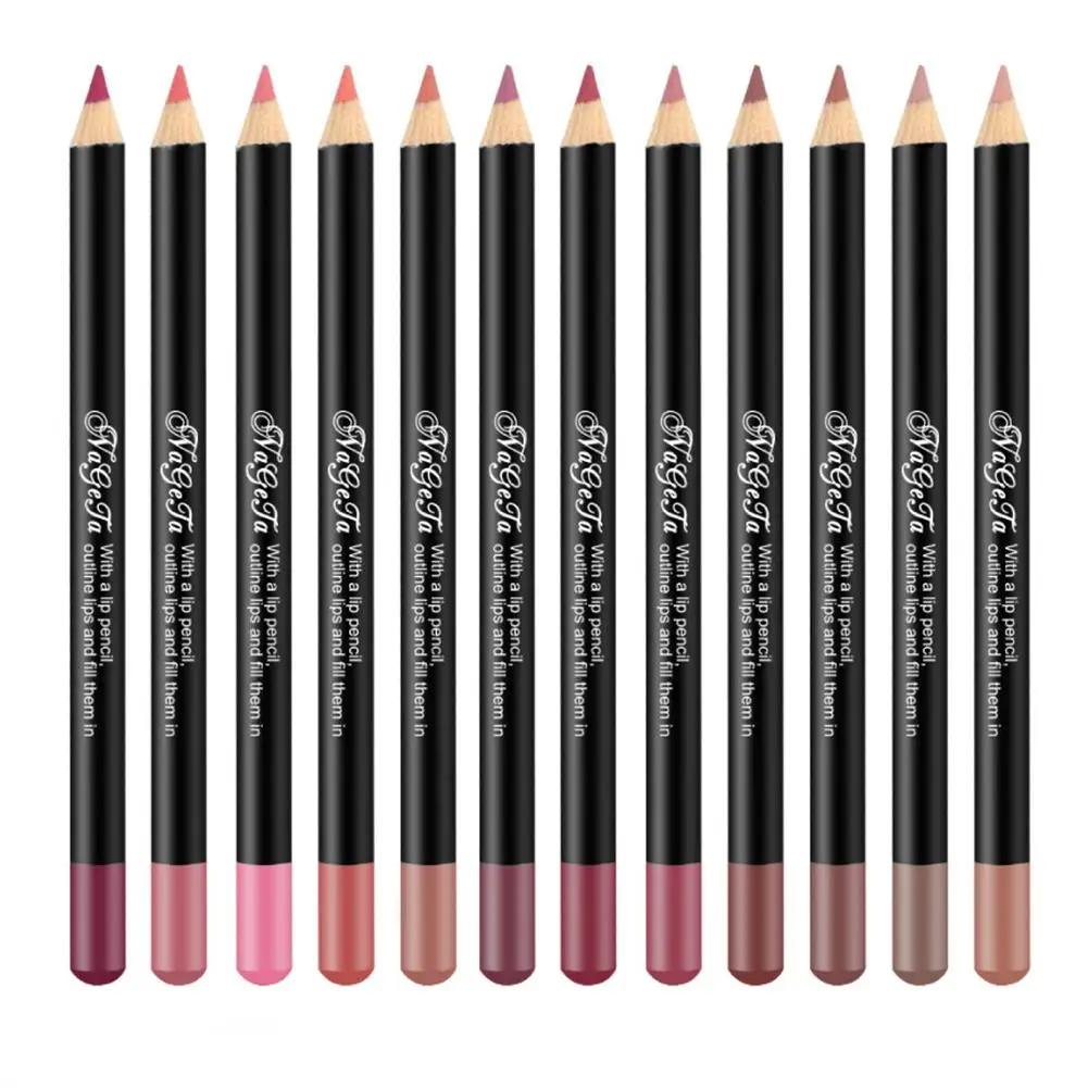 12pcs Professional Multi-functional Lipliner Pencil Long Lasting Waterproof Lip Eye Brow Cosmetic Makeup Colorful Liner Pens |
