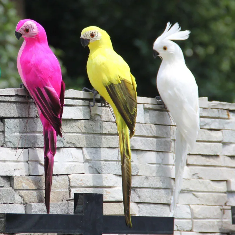 Перо газон декоративная фигурка животное птица сад птица реквизит украшения 25 см ручной работы имитация попугая