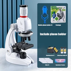 Microscope biologique 100x1200x pour enfants, Kit de jouets de laboratoire avec lumière Led, jouets éducatifs pour la Science à la maison et à l'école, cadeau pour enfants 