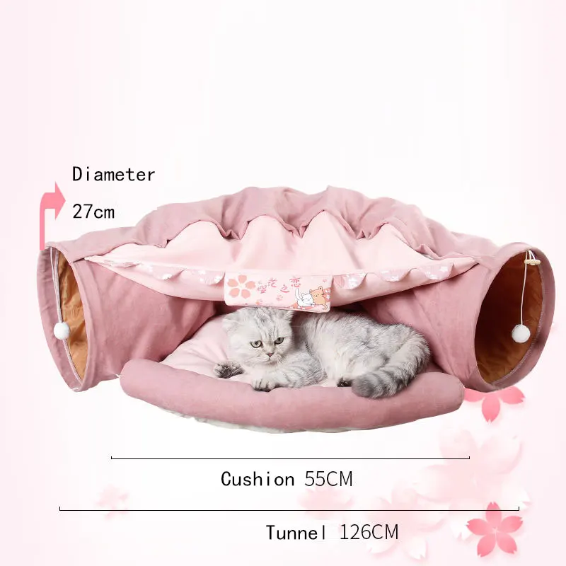 暖かい猫ベッド演奏家ソフビぬいぐるみベストペットベッド面白いトンネル猫のための再生かわいいクッション猫寝てソファ興味深い家 Aliexpress おもちゃ ホビー