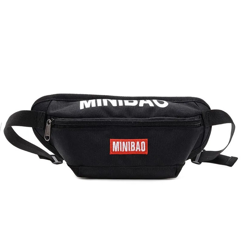 Black Waist bag Новая детская поясная сумка для детей, нейлоновая нагрудная сумка для девочек, поясные сумки с надписью, молния пакет, высокая емкость, банановые сумки с почками, сумка через плечо - Цвет: Black Waist bag
