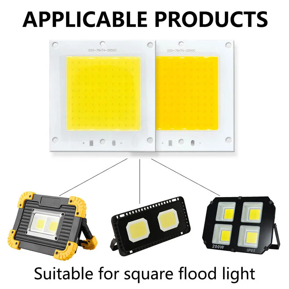 50W Hohe Helligkeit LEDs COB Lampe Perle DC 150V 300mA DIY Flutlicht 50000LM Kalt Und Warm weiß LED Strahler Outdoor Chip Lampe – Detail 4