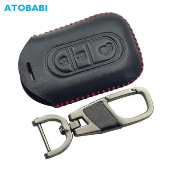 

Leather Car Key Cover For Nissan Qashqai Micra Juke Navara Duke 2 Buttons Smart Remote Fob Protector Case Keychain Bag Accessory
