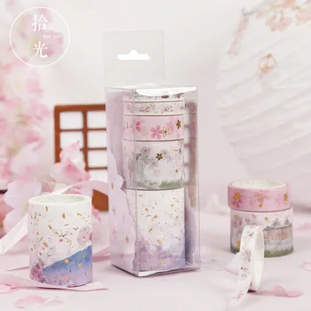 

1 set DIY Japanese Paper Decorative Adhesive Tape Cartoon March cherry series Washi Tape/Masking Tape Stickers