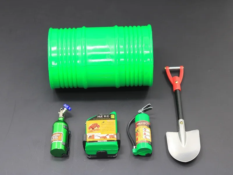 

Model Climbing Car Decoration Set Scx10 D90 TRX4 Car Shell Decoration Shovel Extinguisher Oil Drum