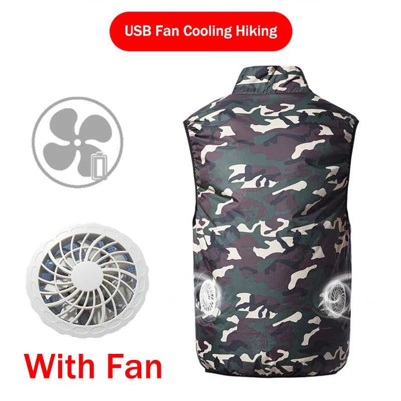 

Летние рабочие уличные жилетки + USB вентилятор быстрого охлаждения дышащие куртки 3-ступенчатый при сильном ветре пеший Туризм жилет рыбы велосипедный жилет для мужчин/женщин