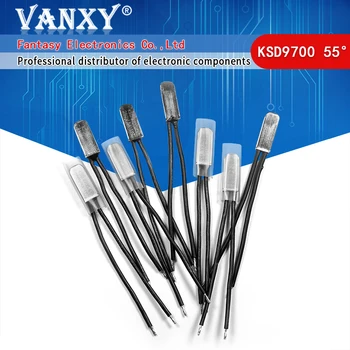 

5pcs KSD9700 250V 5A 55 Degree Temperature Switch Bimetal Disc Normal Close Closed Thermostat Thermal