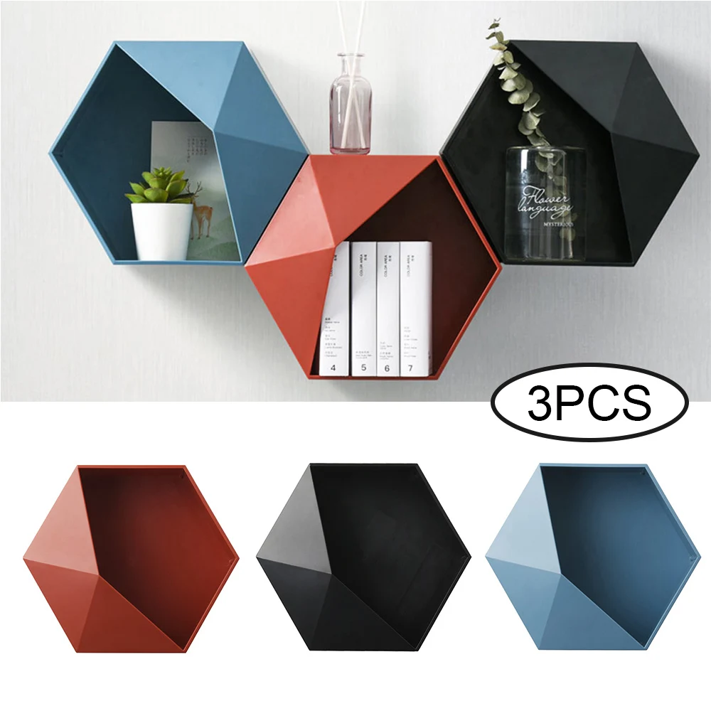 

Nordic Style Wall Storage Rack Home Decora Background Wall Decora Storage Rack Shelf Creative Geometric Decoration Wall Hangings