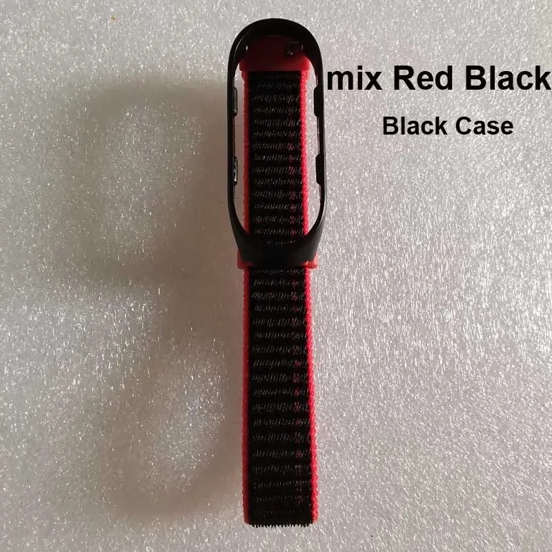 Mi Band 4 ремешки Браслет для оригинальной Xiaomi mi 4 Ремешки для наручных ремней mi Band 4 умный Браслет mi band 4 нейлоновый наручный ремень - Color: mix Red Black