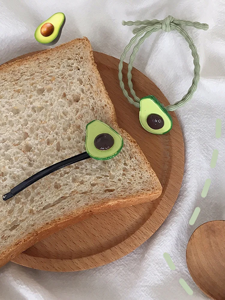 Популярные товары заколки для волос авокадо корейские аксессуары милые