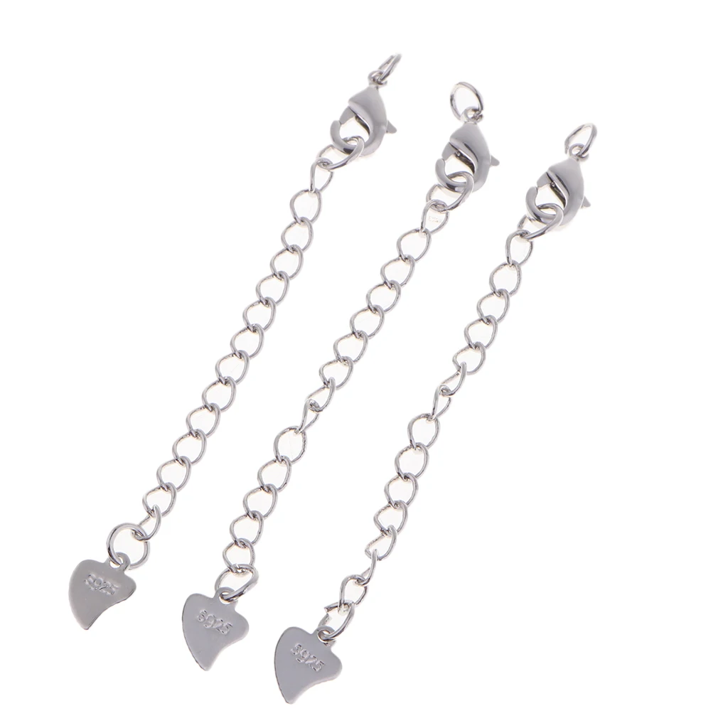 3Pcs Chain Extender Jewelry Necklace Lobster Clasps and Closures for Necklace Bracelet Jewelry Making Supplies