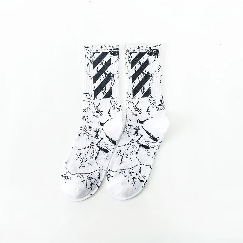 2 пары, новые модные мужские носки Harajuku, Длинные хлопковые носки в стиле хип-хоп, классные забавные носки для скейтеров, повседневные мужские носки с надписью - Цвет: Коричневый