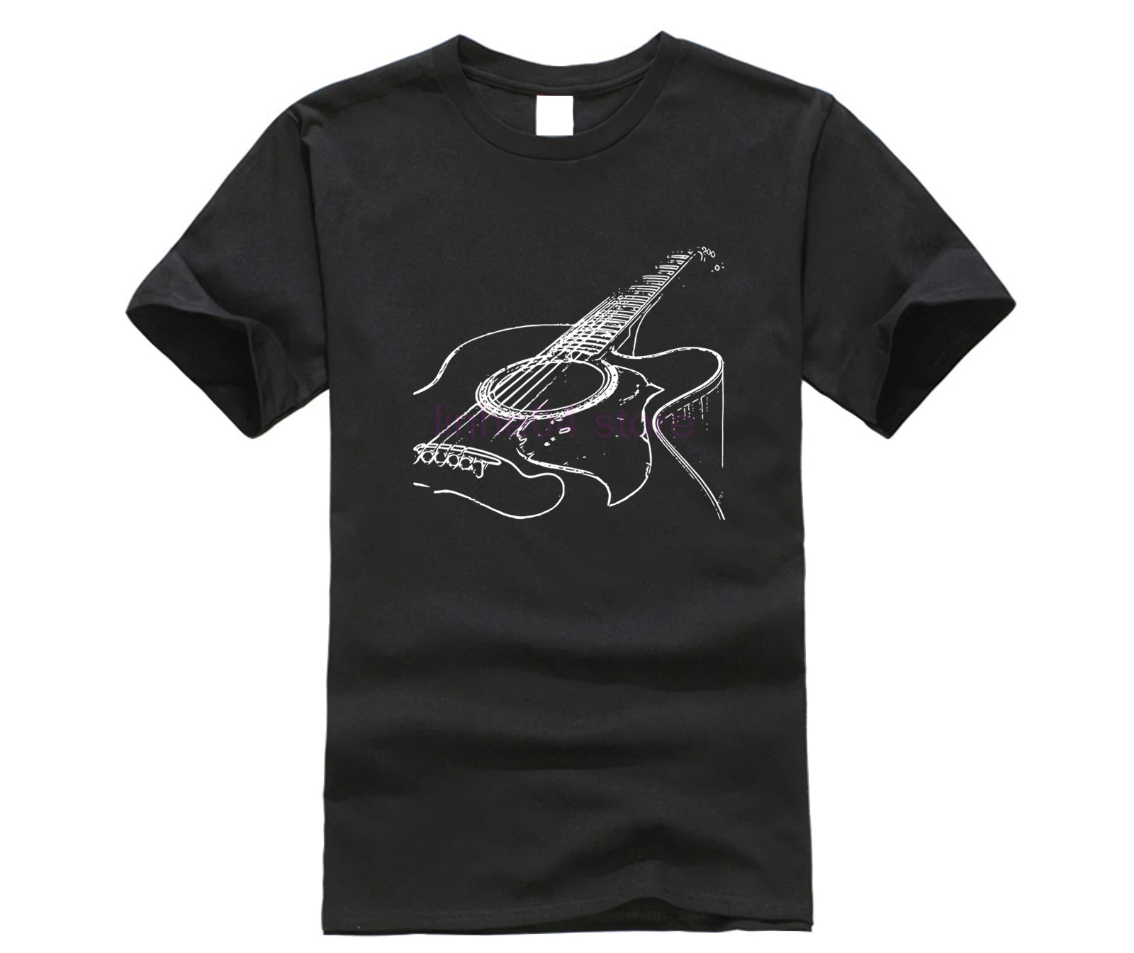 Summer Style Guitar Band Stratocaster Collection T-Shirt Rocknroll guitar T Shirts Men Short Sleeve Cotton Tops Rock | Мужская одежда