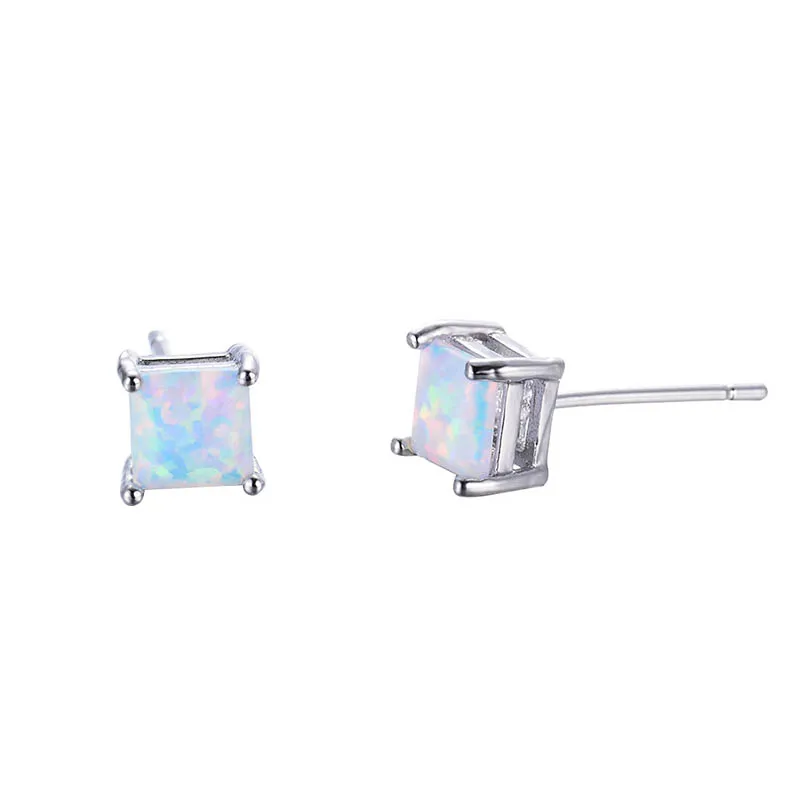 Jellystory модные серьги с квадратной формы опалы драгоценные камни серьги из серебра 925 для женщин ювелирные украшения Свадебная вечеринка подарок