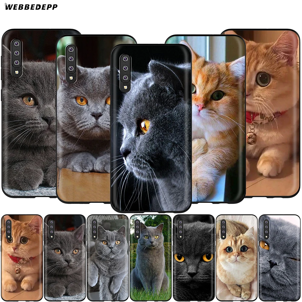 Webbedepp британская cat Чехол для Samsung Галактики A3 A5 A6 плюс A7 A8 A9 J6 M20 A10S A20S A30S A40S