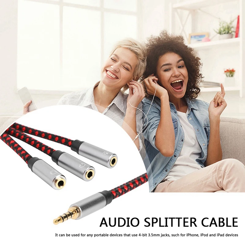 3 5mm o Jack Splitter Cable for Phone MP3 Player Headphone 1 Male to 3 Female AUX Adapter Cord