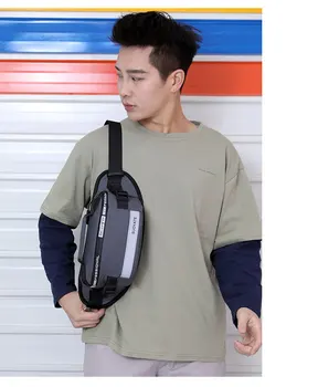 

Men's Nylon Waist Bag,Fashion Messenger Bag,Waterproof Chest Bag,Large Capacity Travel Bag,Multifunctional Men's Bag,27*10*15cm
