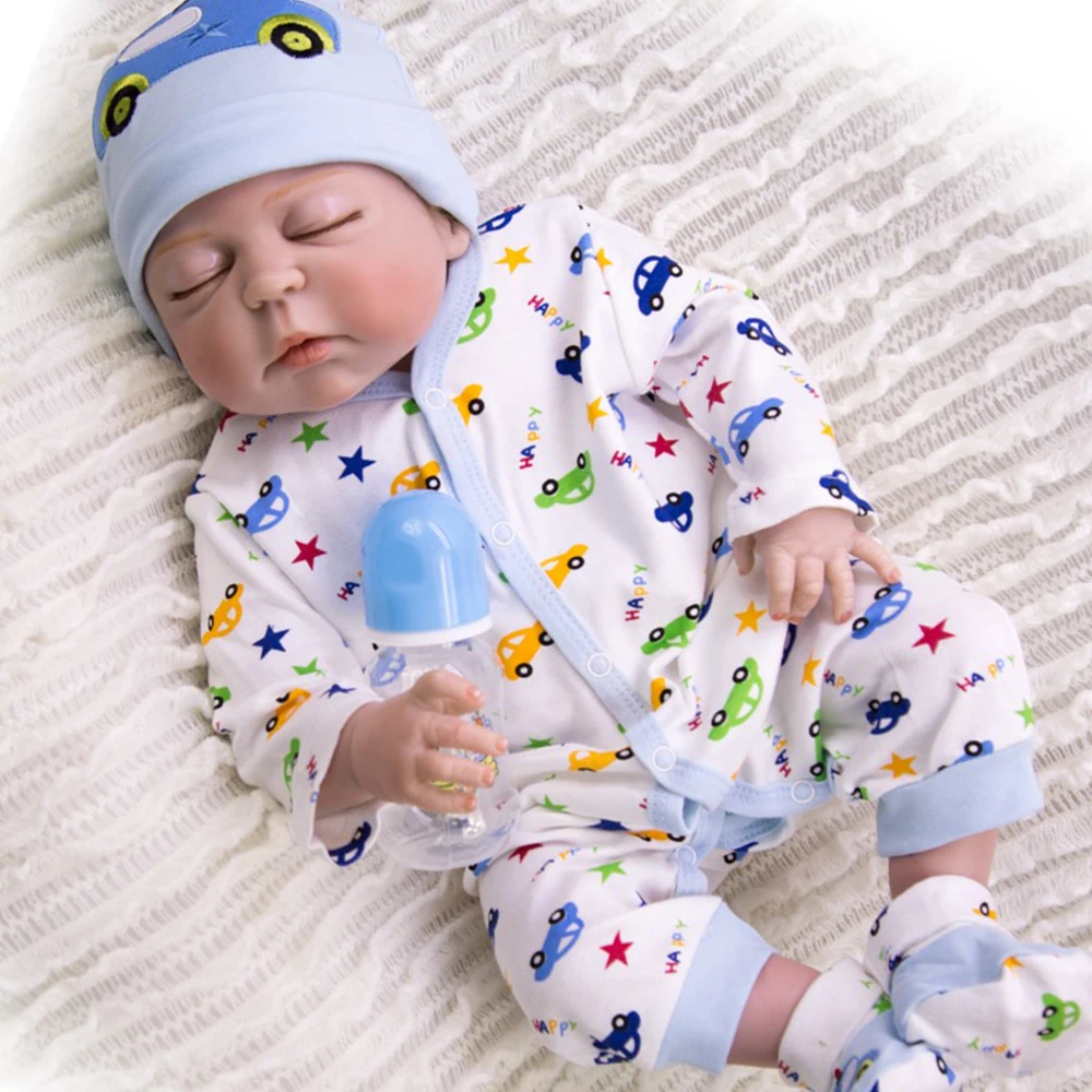 23 дюймов Reborn Baby Doll полное тело силиконовый винил спящий мальчик bebe Reborn Menino Этническая кукла игрушки для детей Playmates