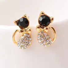  New fashion Cute rhinestone bow, cat earrings For Women girl Accessories  jewelry wholesale 
