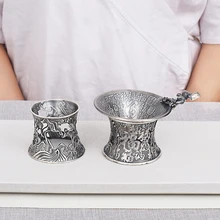 Стерлинговое серебро 999 блюдце серебро ручной работы Baifuhe чайный стенд чайный набор кунг-фу аксессуары для чайной церемонии