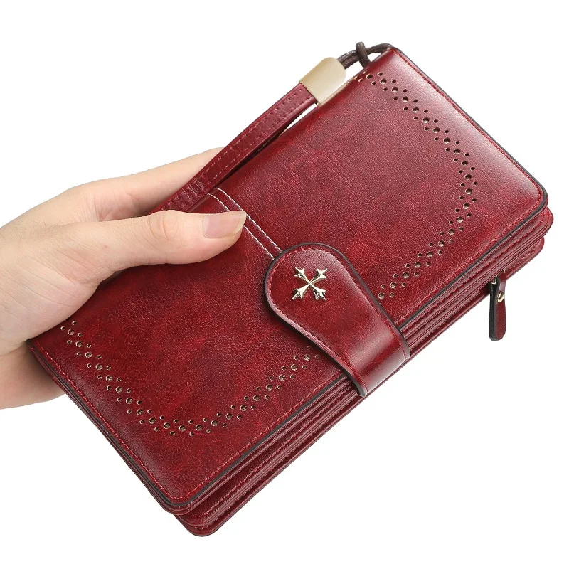 Long Wallet Hollow-Out Large Women Card-Holder Fashion PU for Top-Quality New