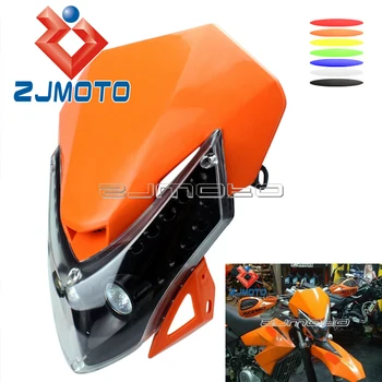 

Universal Motorcycle LED Headlight Dirt Bike Suppermoto Orange Headlight Fairing For KTM XR WR CR RMZ DR DRZ250