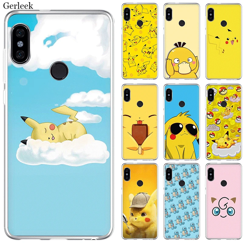 

Mobile Phone Case For Xiaomi Redmi Note 4 4X 3 5 6 7 Pro 5A Hard Cover Pikachu Handsome