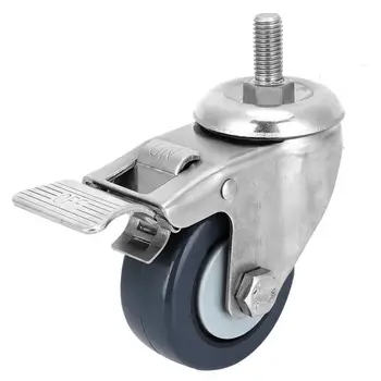 

Universal Wheel Stainless Steel Bracket M12 Screw Loading 55kg/121.3lb Non-Slip Caster Swivels Caster