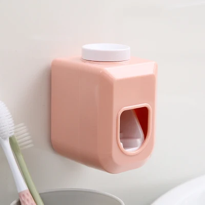 pink Аксессуары для ванной комнаты автоматический диспенсер для зубной пасты пресс для зубной пасты настенное крепление зубная паста диспенсер стойка бытовой инструмент - Цвет: pink