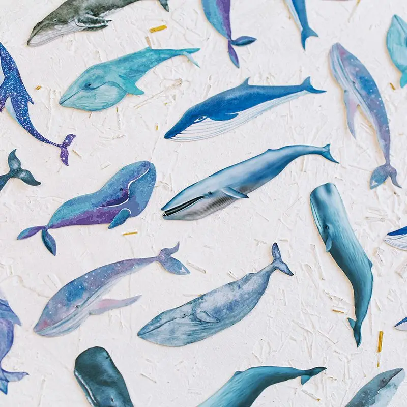

30pcs/box Whale Fish Paper Bookmark Stationery Bookmarks Book Holder Message Card School Office Supplies