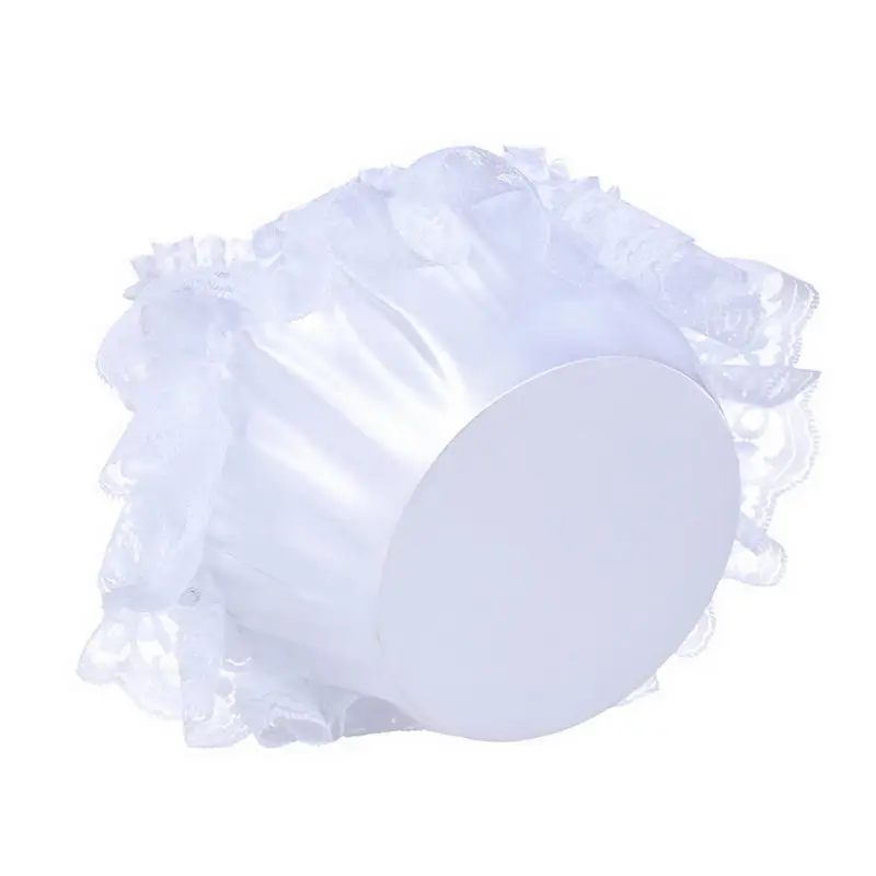 Romantic Flower Basket Weave Bridal Baskets with Lace Satin Pearls for Wedding LXY9