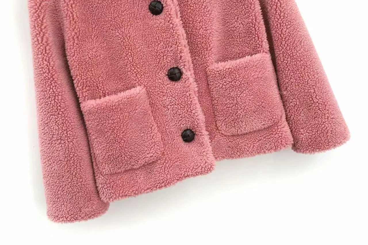Жилет из искусственной мерлушки женские куртки осень-зима теплые толстые женские шерстяные пальто светло-коричневые розовые винтажные парки пальто и куртки женские
