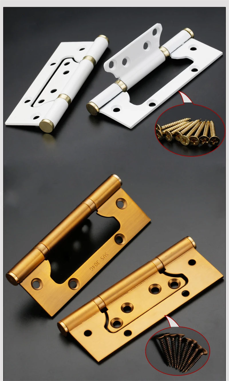 LBA High-Grade 304D Stainless Steel Decorative Furniture Door Hinge Mother-in-law Hinge 4" 5" Wooden Door Bearing Folding Hinge